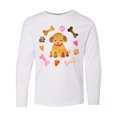 thumbnail image 1 of Inktastic Cute Puppy Valentine with Hearts and Bones Long Sleeve Youth T-Shirt, 1 of 5