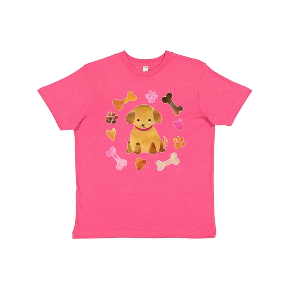 Inktastic Cute Puppy Valentine with Hearts and Bones Youth T-Shirt