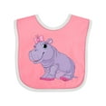 thumbnail image 1 of Inktastic Cute Purple Hippo Girls Baby Bib, 1 of 4
