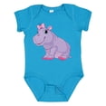 thumbnail image 1 of Inktastic Cute Purple Hippo Girls Baby Bodysuit, 1 of 5