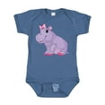 thumbnail image 1 of Inktastic Cute Purple Hippo Girls Baby Bodysuit, 1 of 5