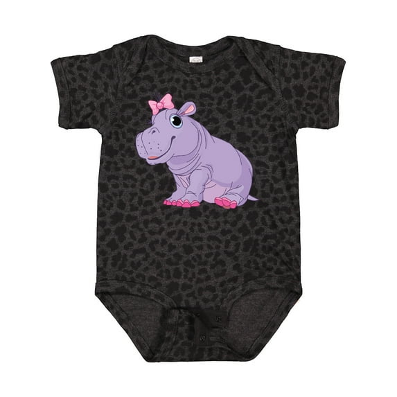 Inktastic Cute Purple Hippo Girls Baby Bodysuit