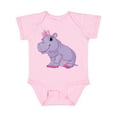 thumbnail image 1 of Inktastic Cute Purple Hippo Girls Baby Bodysuit, 1 of 5