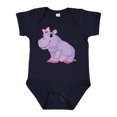 thumbnail image 1 of Inktastic Cute Purple Hippo Girls Baby Bodysuit, 1 of 5
