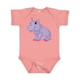 thumbnail image 1 of Inktastic Cute Purple Hippo Girls Baby Bodysuit, 1 of 5