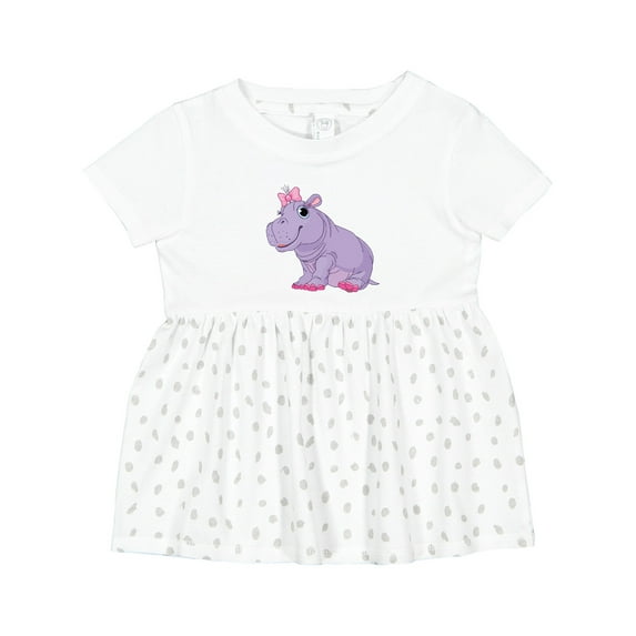 Inktastic Cute Purple Hippo Girls Baby Dress