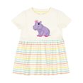 thumbnail image 1 of Inktastic Cute Purple Hippo Girls Baby Dress, 1 of 5