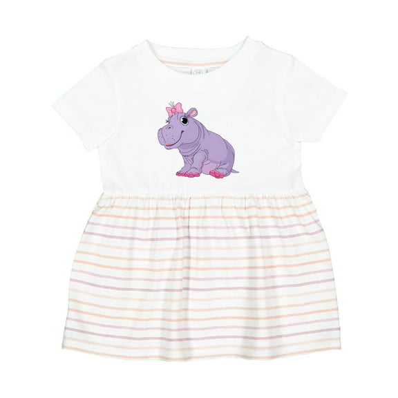 Inktastic Cute Purple Hippo Girls Baby Dress