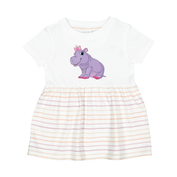 Inktastic Cute Purple Hippo Girls Baby Dress