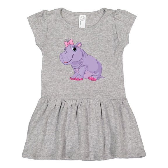 Inktastic Cute Purple Hippo Girls Baby Dress