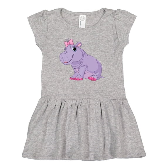 Inktastic Cute Purple Hippo Girls Baby Dress