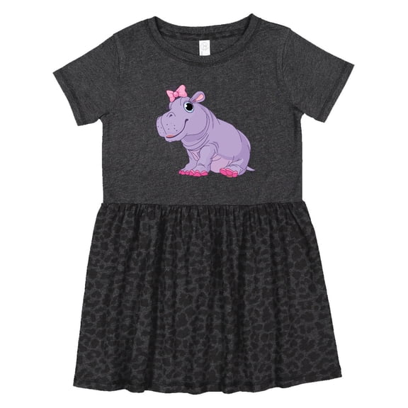 Inktastic Cute Purple Hippo Girls Toddler Dress