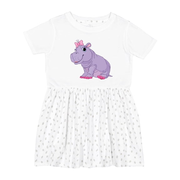 Inktastic Cute Purple Hippo Girls Toddler Dress