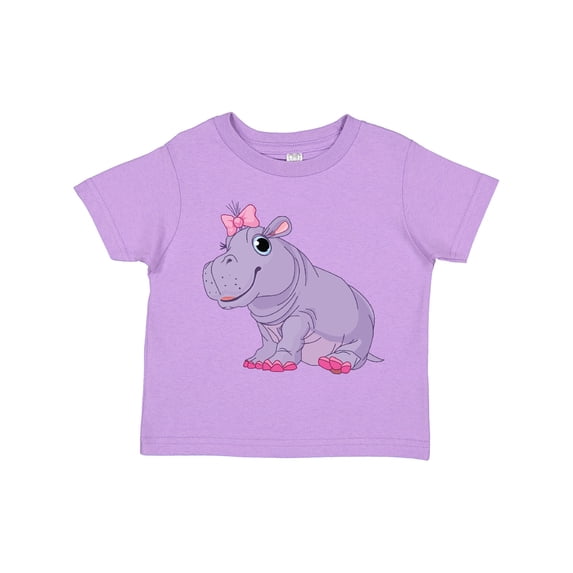 Inktastic Cute Purple Hippo Girls Toddler T-Shirt