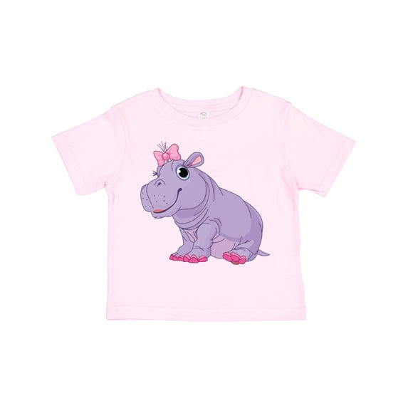 Inktastic Cute Purple Hippo Girls Toddler T-Shirt