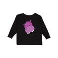 thumbnail image 1 of Inktastic Cute Purple Hippo Head Boys or Girls Long Sleeve Toddler T-Shirt, 1 of 5