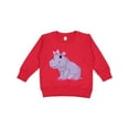 thumbnail image 1 of Inktastic Cute Purple Hippo Toddler Sweatshirt, 1 of 4
