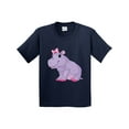 thumbnail image 1 of Inktastic Cute Purple Hippo Youth T-Shirt, 1 of 5