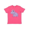 thumbnail image 1 of Inktastic Cute Purple Hippo Youth T-Shirt, 1 of 5