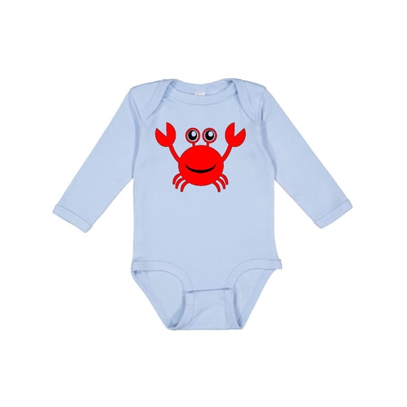 Inktastic Cute Red Crab Boys or Girls Long Sleeve Baby Bodysuit