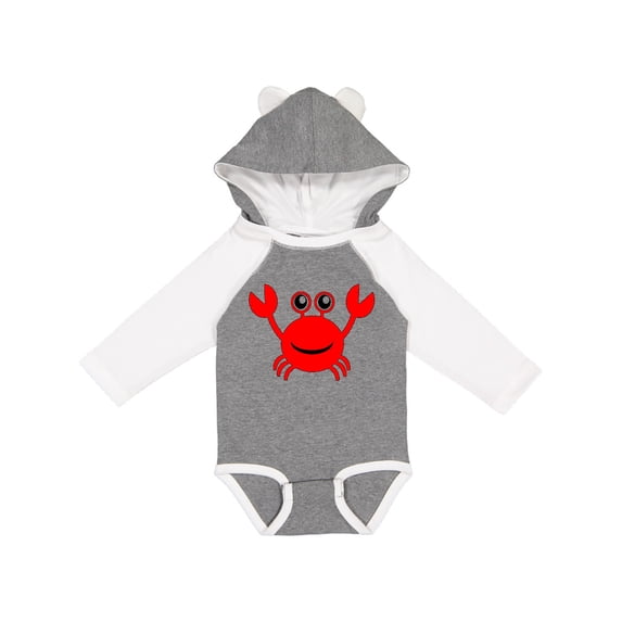 Inktastic Cute Red Crab Boys or Girls Long Sleeve Baby Bodysuit