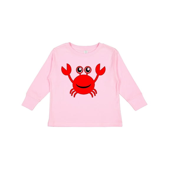 Inktastic Cute Red Crab Boys or Girls Long Sleeve Toddler T-Shirt