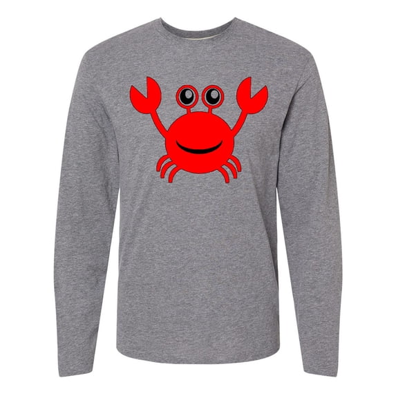 Inktastic Cute Red Crab Long Sleeve T-Shirt