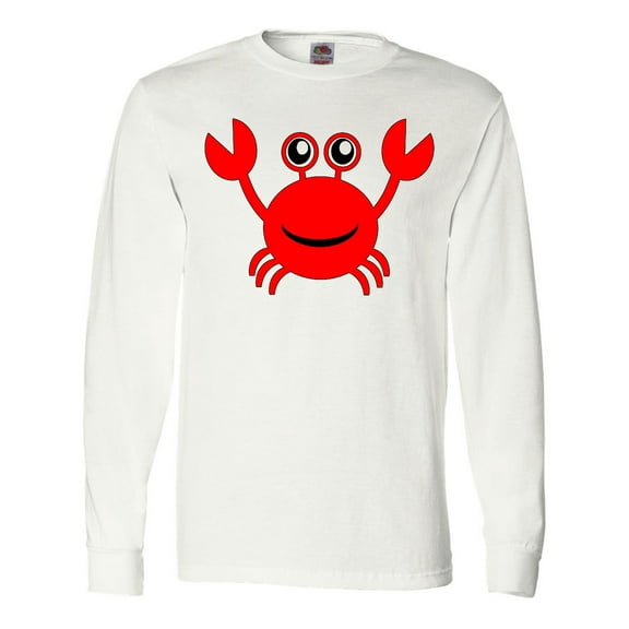 Inktastic Cute Red Crab Long Sleeve T-Shirt