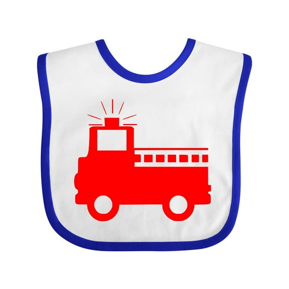 Inktastic Cute Red Firetruck Boys or Girls Baby Bib