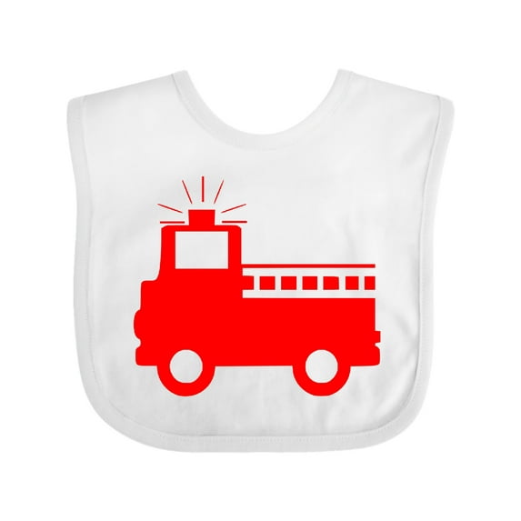 Inktastic Cute Red Firetruck Boys or Girls Baby Bib