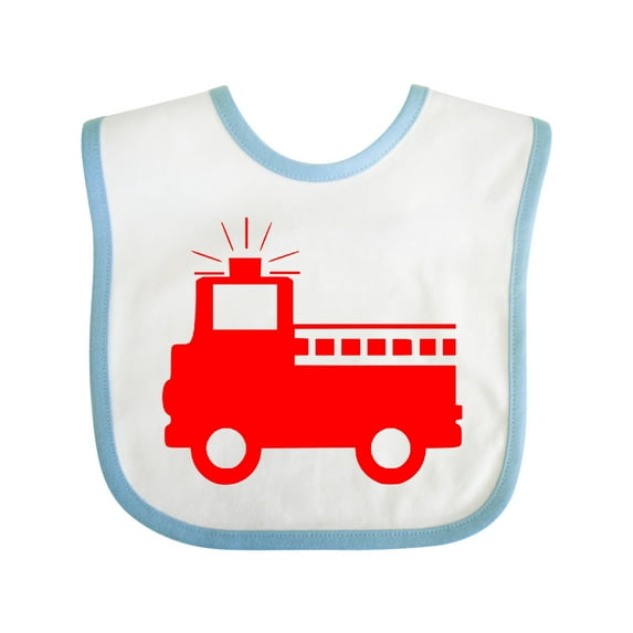 Inktastic Cute Red Firetruck Boys or Girls Baby Bib
