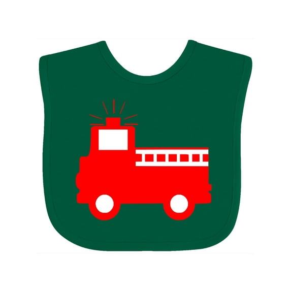 Inktastic Cute Red Firetruck Boys or Girls Baby Bib