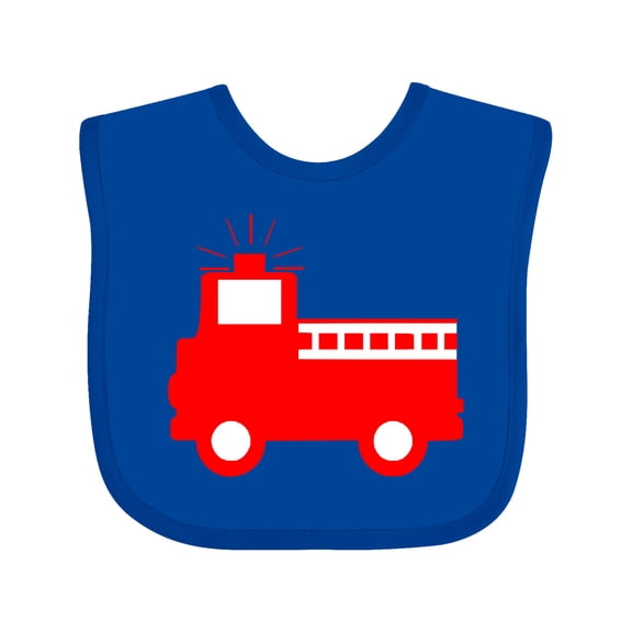 Inktastic Cute Red Firetruck Boys or Girls Baby Bib