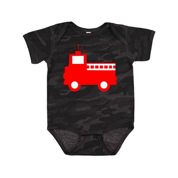 Inktastic Cute Red Firetruck Boys or Girls Baby Bodysuit