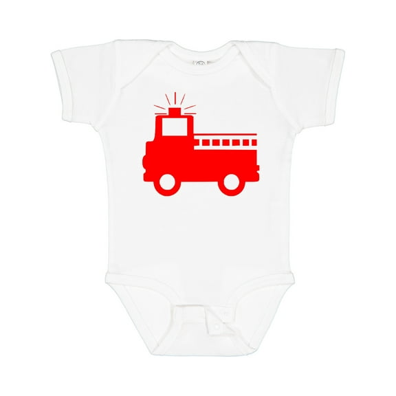 Inktastic Cute Red Firetruck Boys or Girls Baby Bodysuit