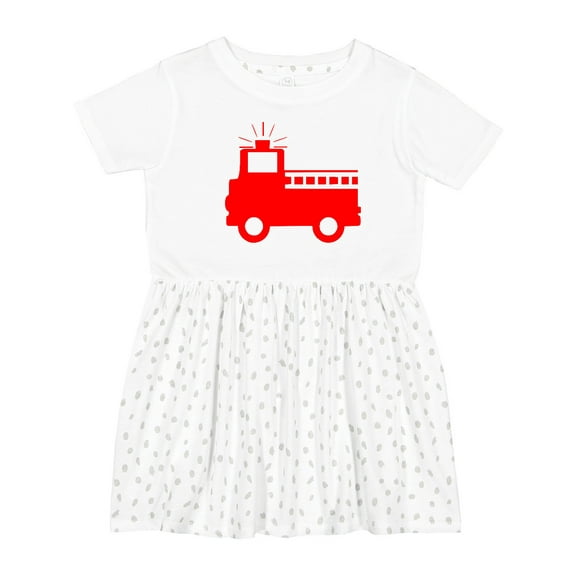 Inktastic Cute Red Firetruck Girls Toddler Dress