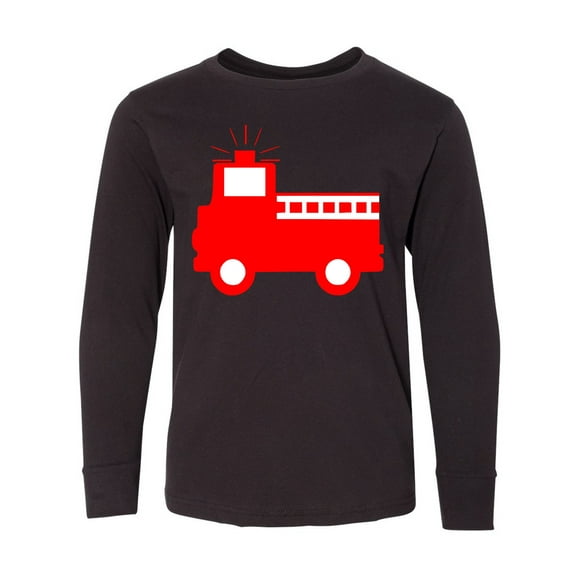 Inktastic Cute Red Firetruck Long Sleeve Youth T-Shirt