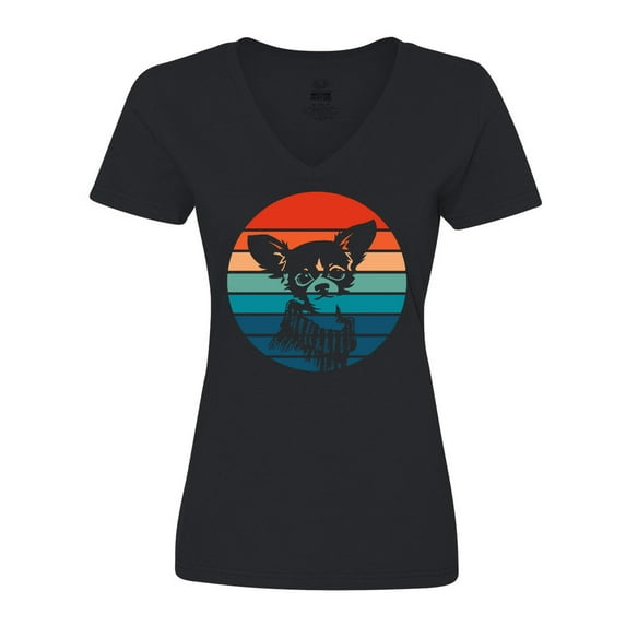 Inktastic Cute Retro Chihuahua Women's V-Neck T-Shirt