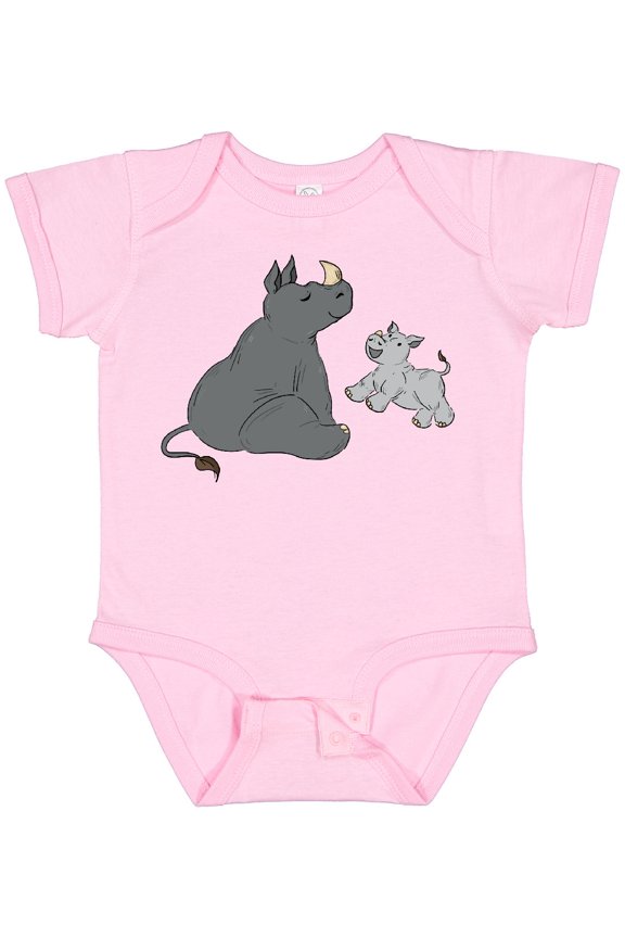 Cute Rhinos Boys or Girls Baby Bodysuit