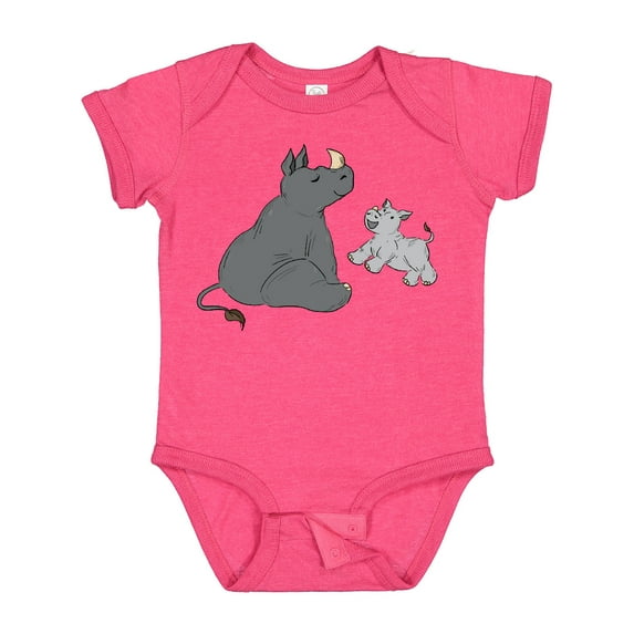 Inktastic Cute Rhinos Boys or Girls Baby Bodysuit