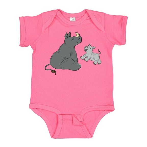 Inktastic Cute Rhinos Boys or Girls Baby Bodysuit