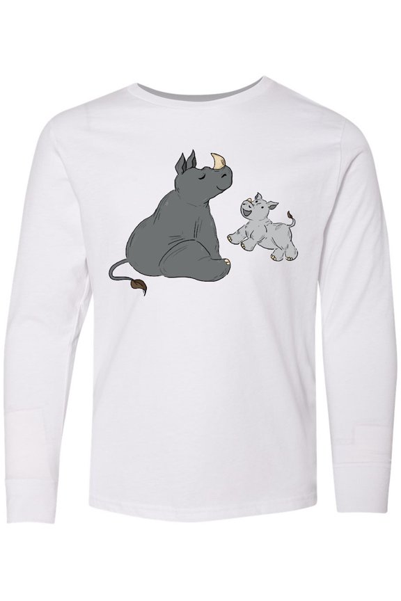 Cute Rhinos Long Sleeve Youth T-Shirt