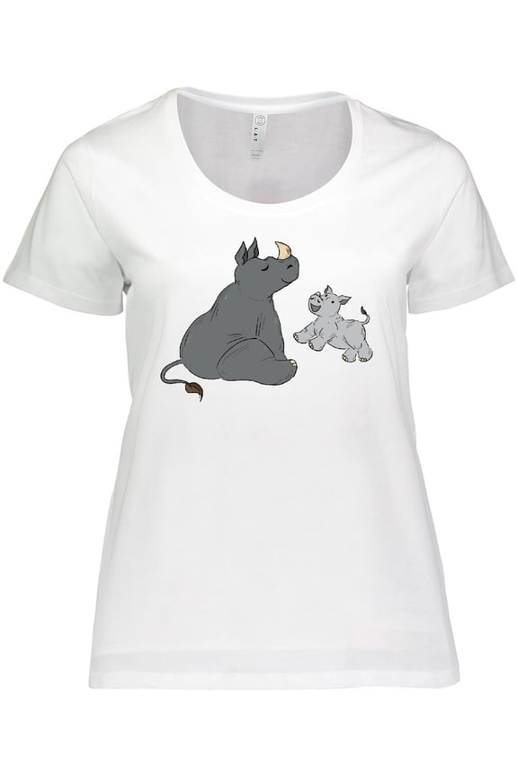 Cute Rhinos Women's Plus Size T-Shirt