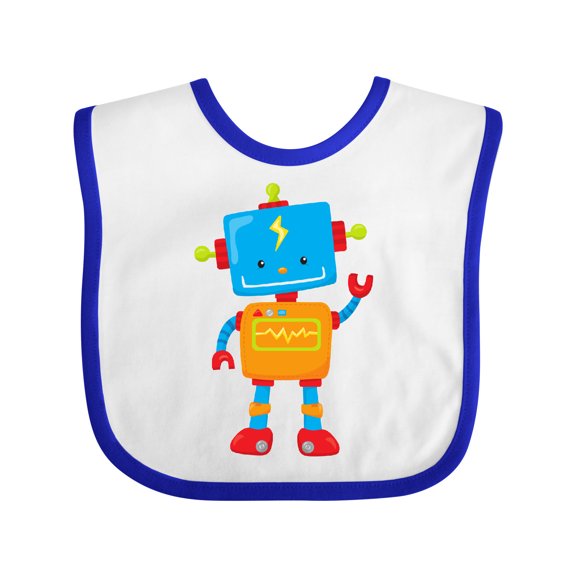 Inktastic Cute Robot, Colorful Robot, Funny Robot, Robotics Boys or Girls Baby Bib