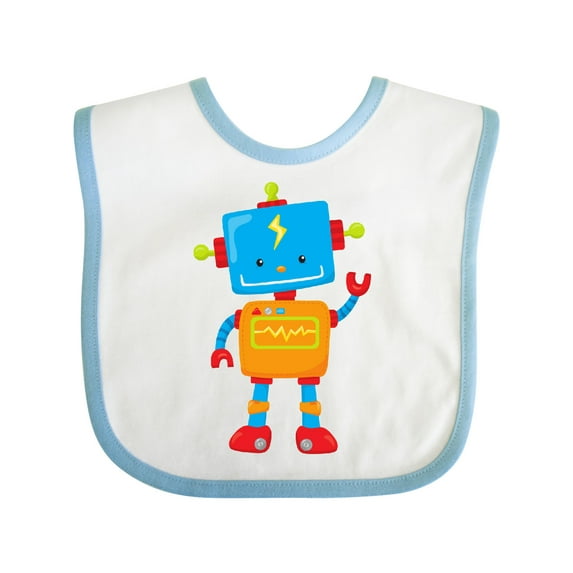 Inktastic Cute Robot, Colorful Robot, Funny Robot, Robotics Boys or Girls Baby Bib