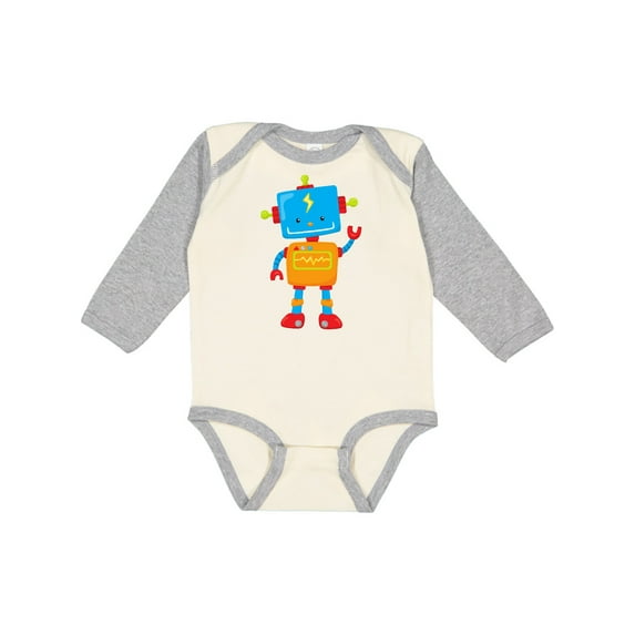 Inktastic Cute Robot, Colorful Robot, Funny Robot, Robotics Boys or Girls Long Sleeve Baby Bodysuit
