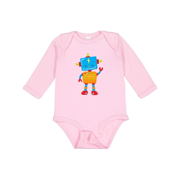 Inktastic Cute Robot, Colorful Robot, Funny Robot, Robotics Boys or Girls Long Sleeve Baby Bodysuit