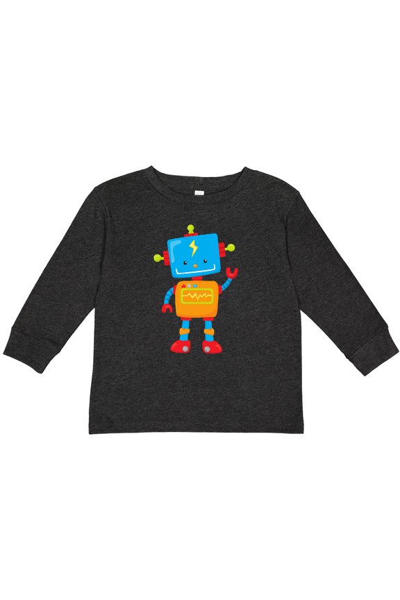 Cute Robot, Colorful Robot, Funny Robot, Robotics Boys or Girls Long Sleeve Toddler T-Shirt