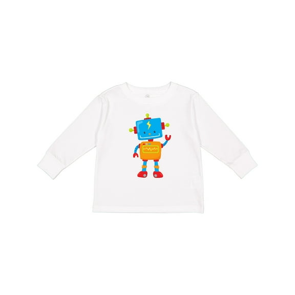 Inktastic Cute Robot, Colorful Robot, Funny Robot, Robotics Boys or Girls Long Sleeve Toddler T-Shirt