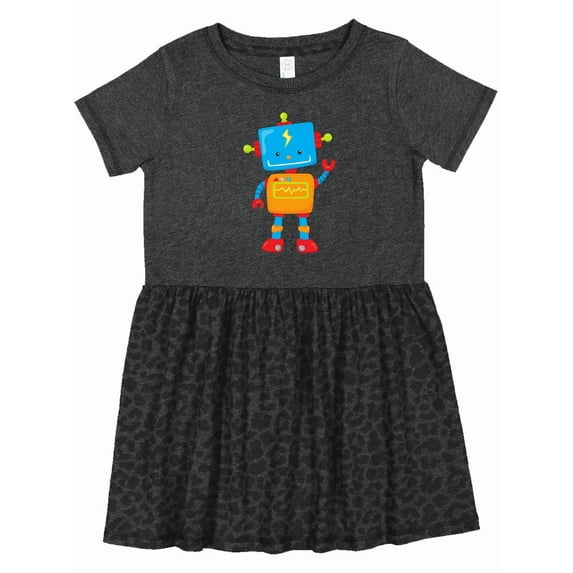 Inktastic Cute Robot, Colorful Robot, Funny Robot, Robotics Girls Toddler Dress